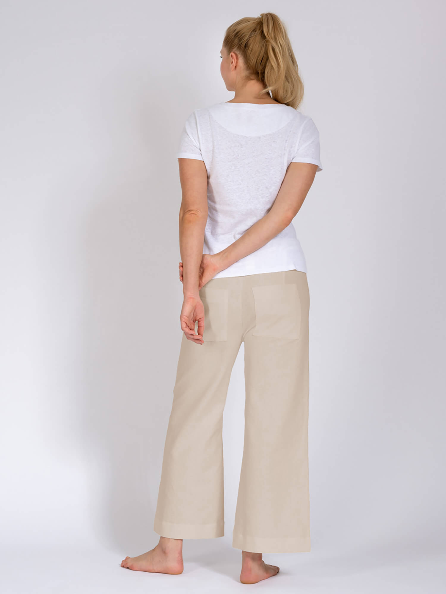 Yogahose - Christy beige mit Leinen - YOGISTAR