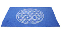 Baumwolldecke Blume des Lebens - blau - YOGISHOP