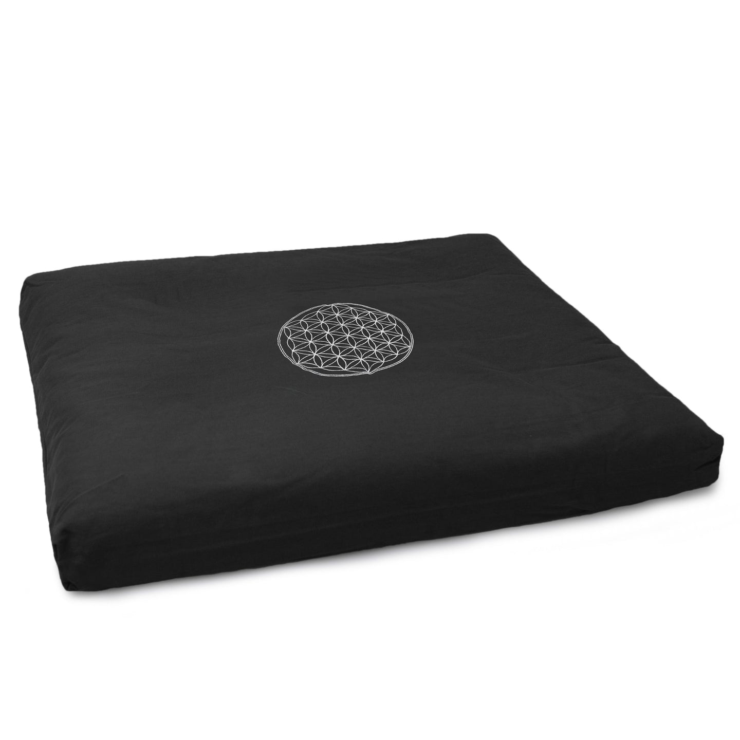 Futon - Blume des Lebens - black - organic cotton - 70 x 60 cm - YOGISHOP