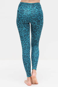 Yoga-Leggings Ganga 7/8 - leo turquoise - YOGISHOP