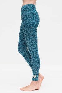 Yoga-Leggings Ganga 7/8 - leo turquoise - YOGISHOP