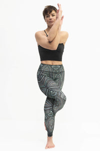 Ganga Leggings 7/8 - mandalay, green - YOGISHOP