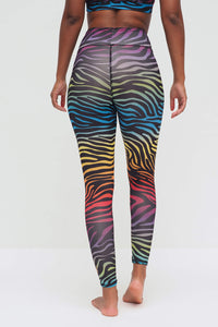 Yoga-Leggings Ganga 7/8 zebra - rainbow - YOGISHOP