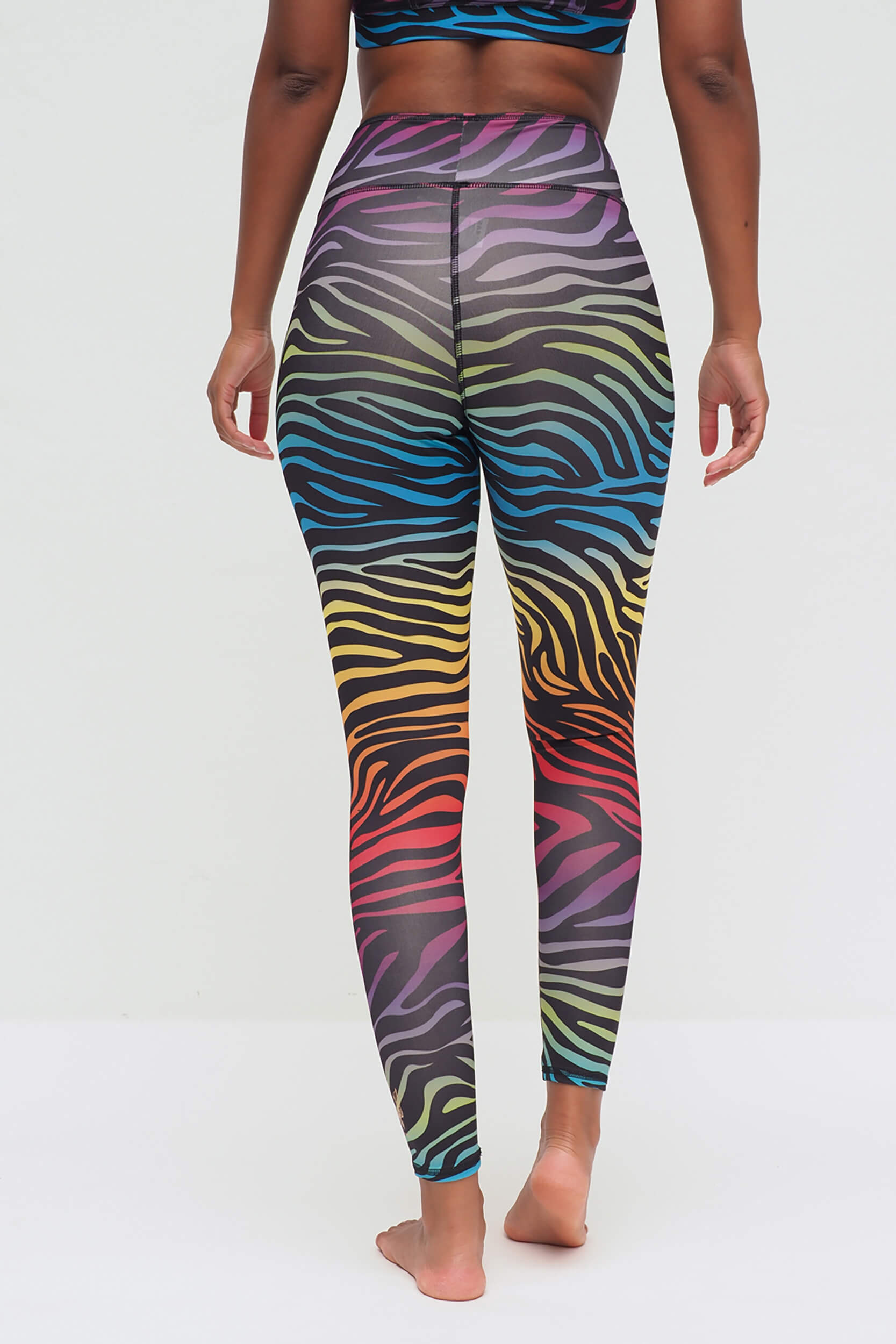 Yoga-Leggings Ganga 7/8 zebra - rainbow - YOGISHOP