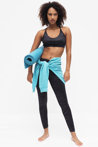 Yoga-Leggings Ganga 7/8 - zebra anthracite - YOGISHOP