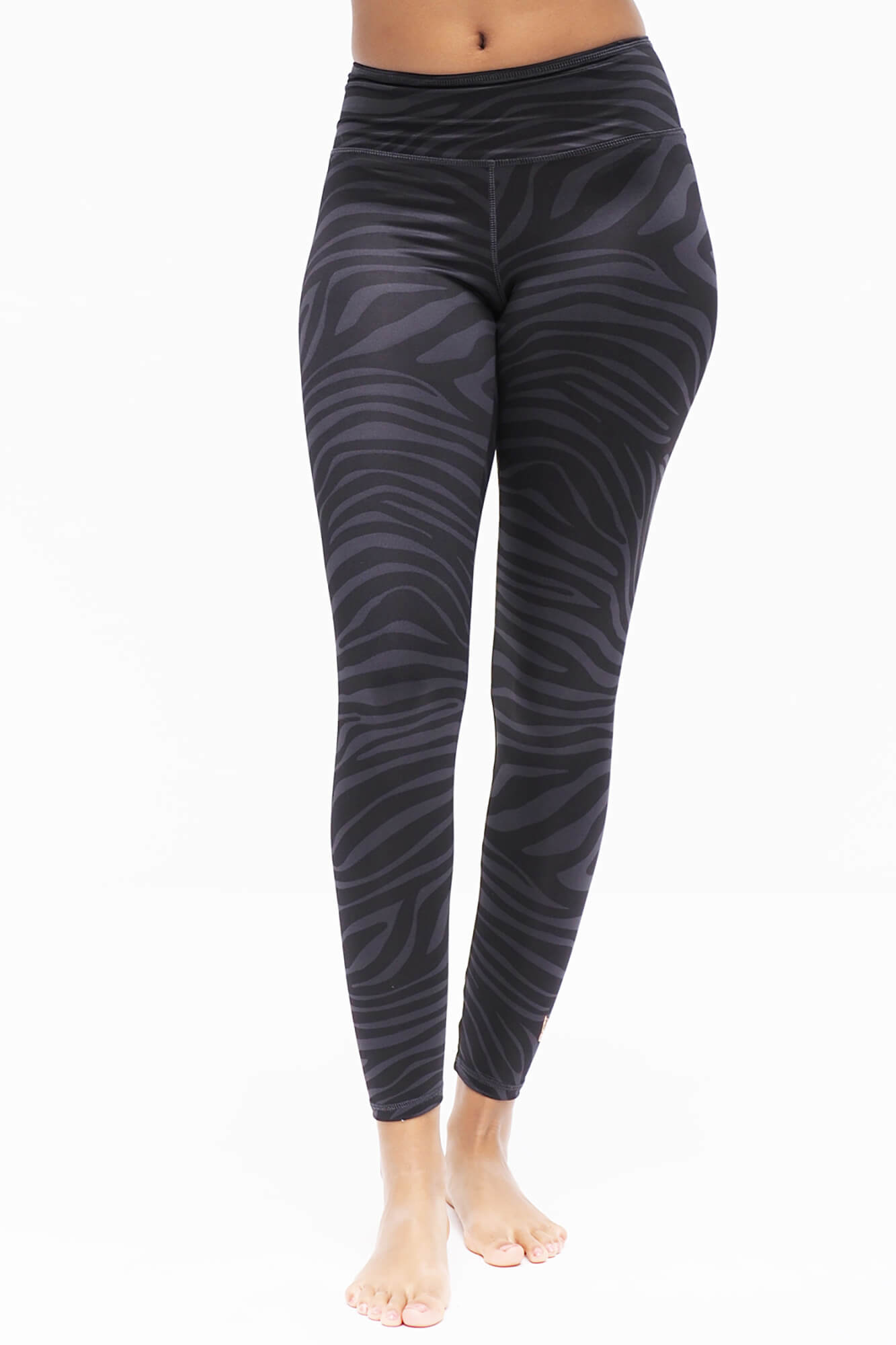 Yoga-Leggings Ganga 7/8 - zebra anthracite - YOGISHOP