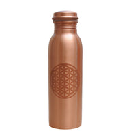 Kupferflasche Blume des Lebens, 0,75 l - YOGISHOP