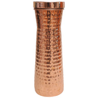 Kupferkaraffe mit Becher gehämmert, 1,1 l - YOGISHOP