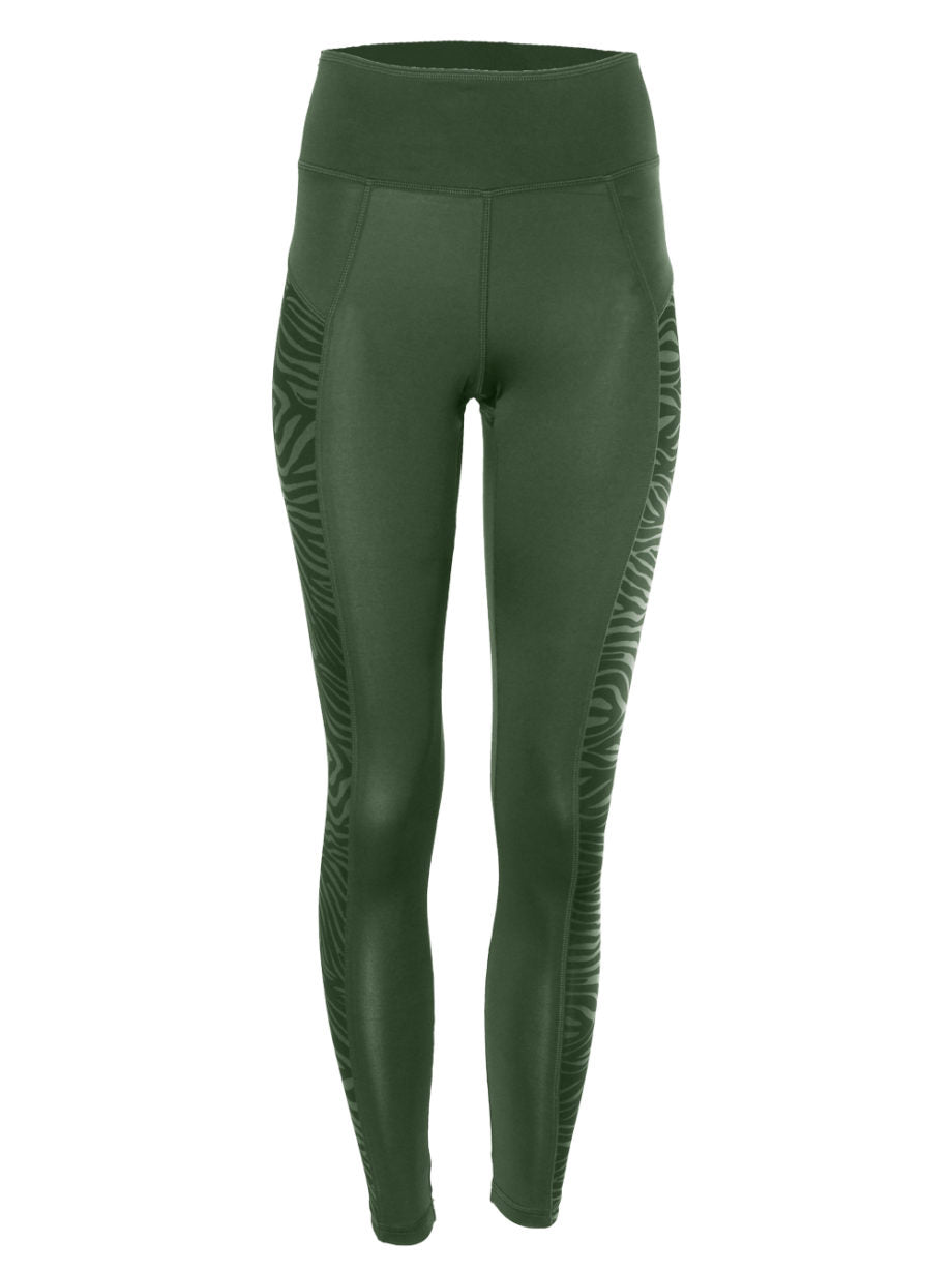 Yoga-Leggings Anisha - deep jade/zebra - YOGISHOP