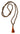 Mala-Kette "Vintage" - Holz Braun, Quaste Orange, Perle Silber - YOGISHOP