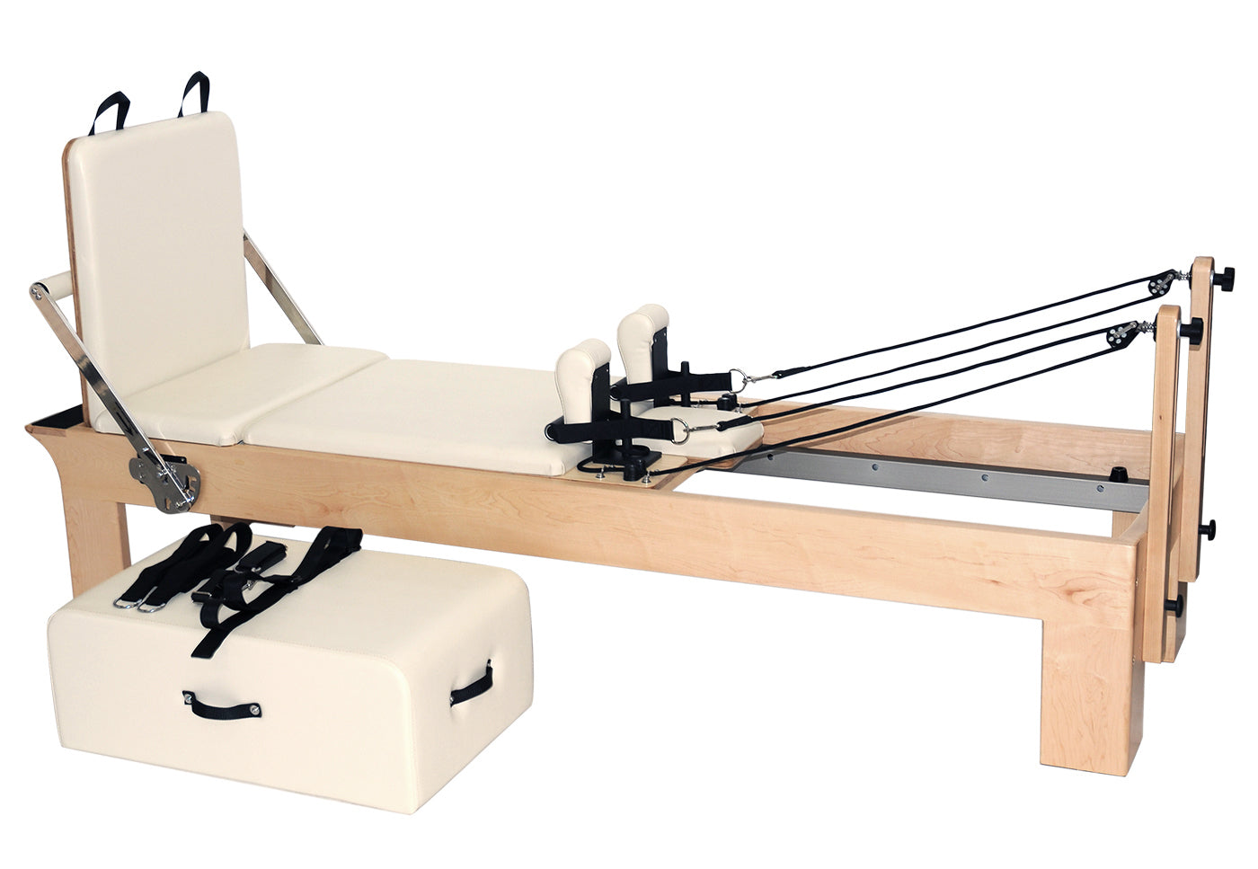 Pilates Reformer Ahorn "Therapeutic Leg" (inkl. Sitting Box und Jump Board) - creme - YOGISHOP