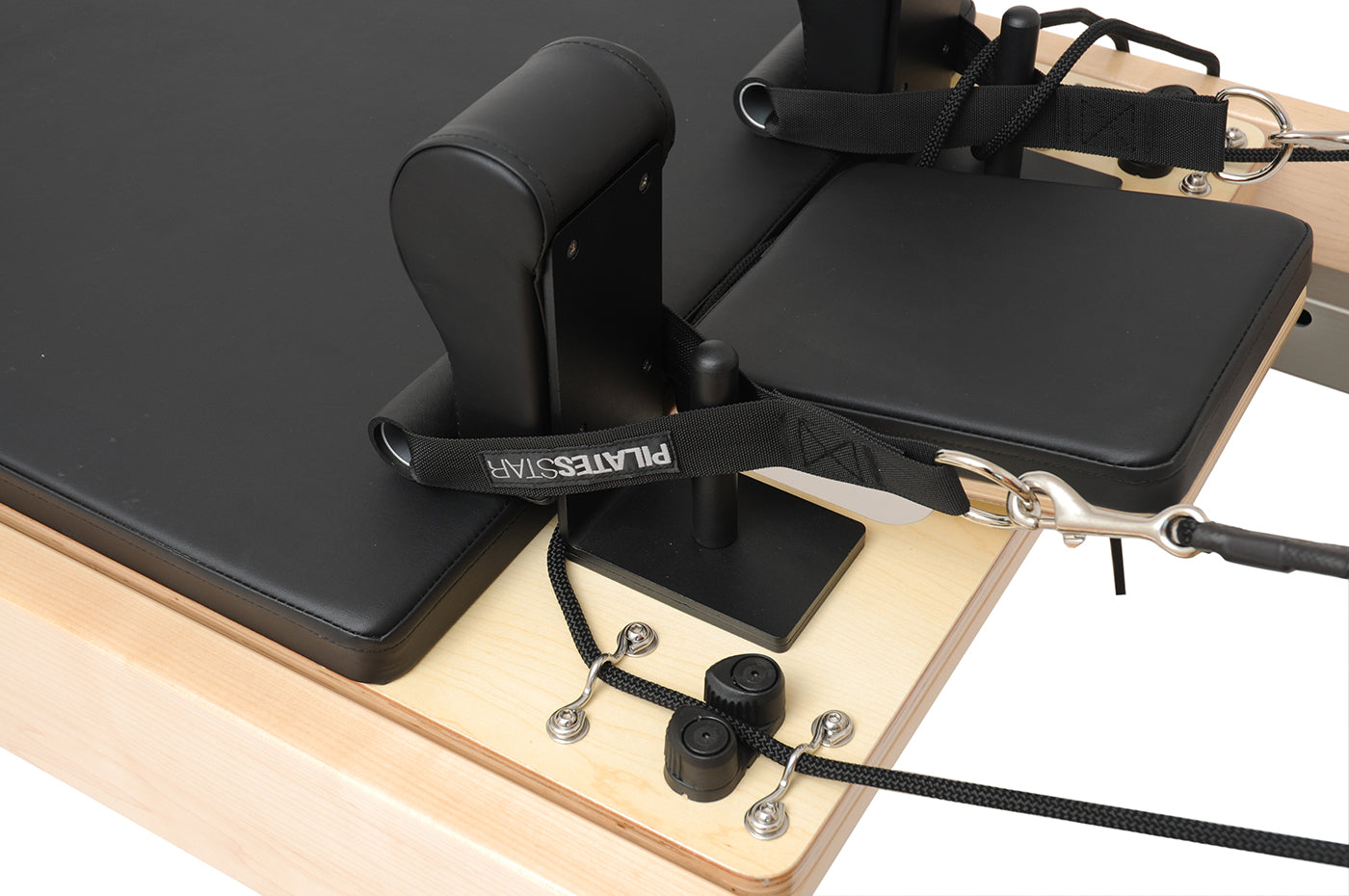 Pilates Reformer Ahorn "Therapeutic Leg" (inkl. Sitting Box und Jump Board) - schwarz - YOGISHOP