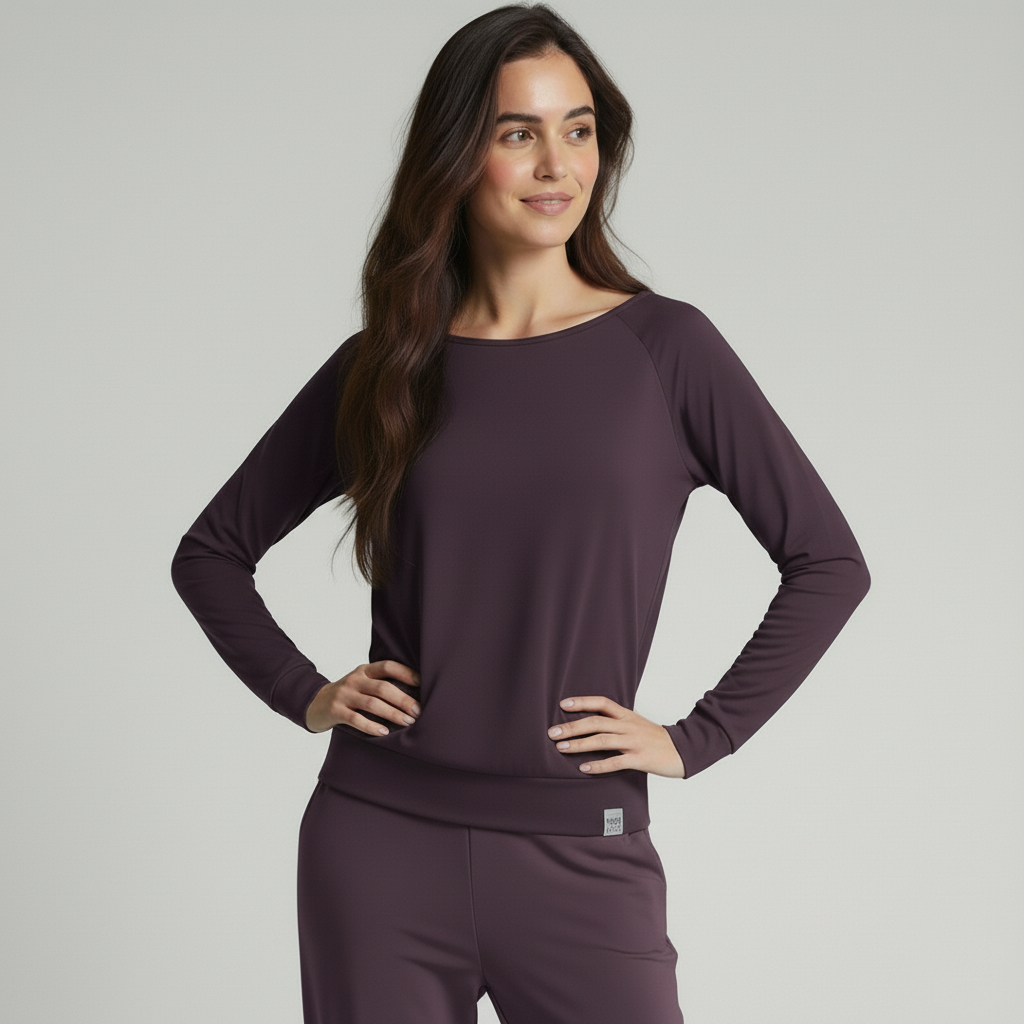 Yoga-Longsleeve "ala" - elderberry - YOGISHOP