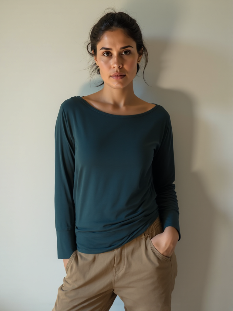 Yoga-Longsleeve "rheia" - pine green - YOGISHOP