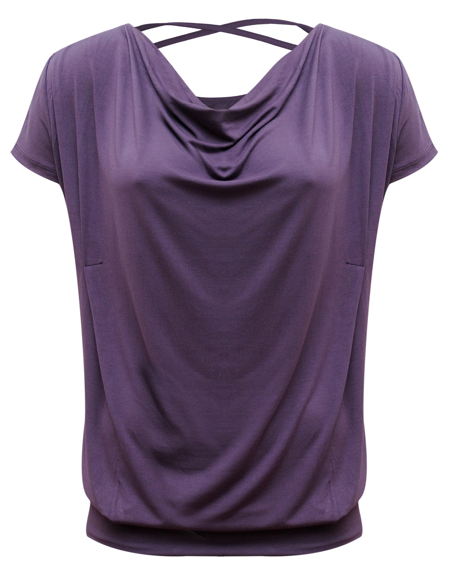 Yoga-Shirt flowing batwing "ala" – elderberry - YOGISHOP