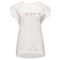 Yoga-T-Shirt Batwing „yoga“ - ivory/copper - YOGISHOP