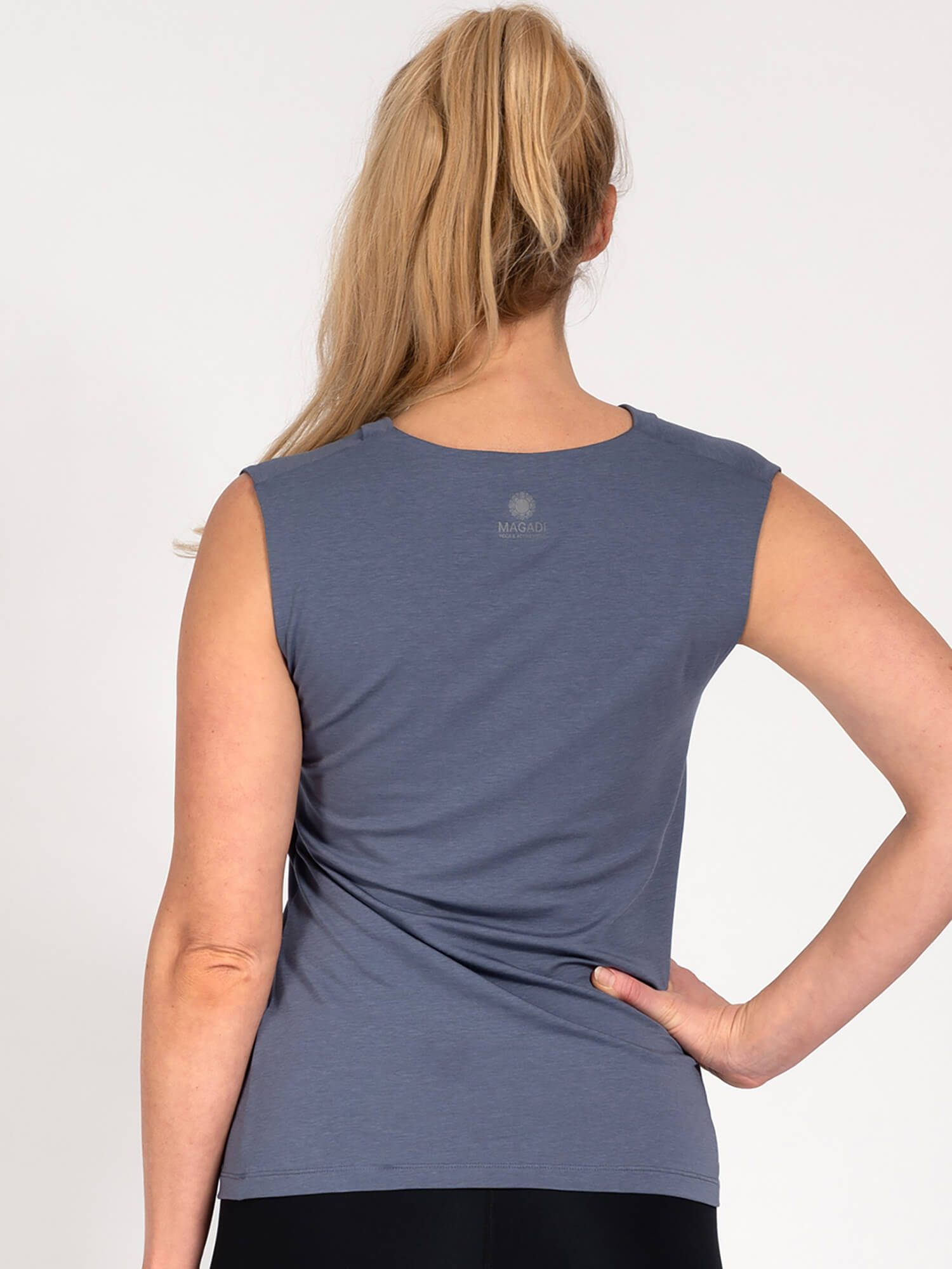 Yoga Top Eva - Blue Grey, aus Naturmaterial - YOGISHOP