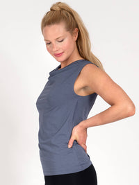 Yoga Top Eva - Blue Grey, aus Naturmaterial - YOGISHOP
