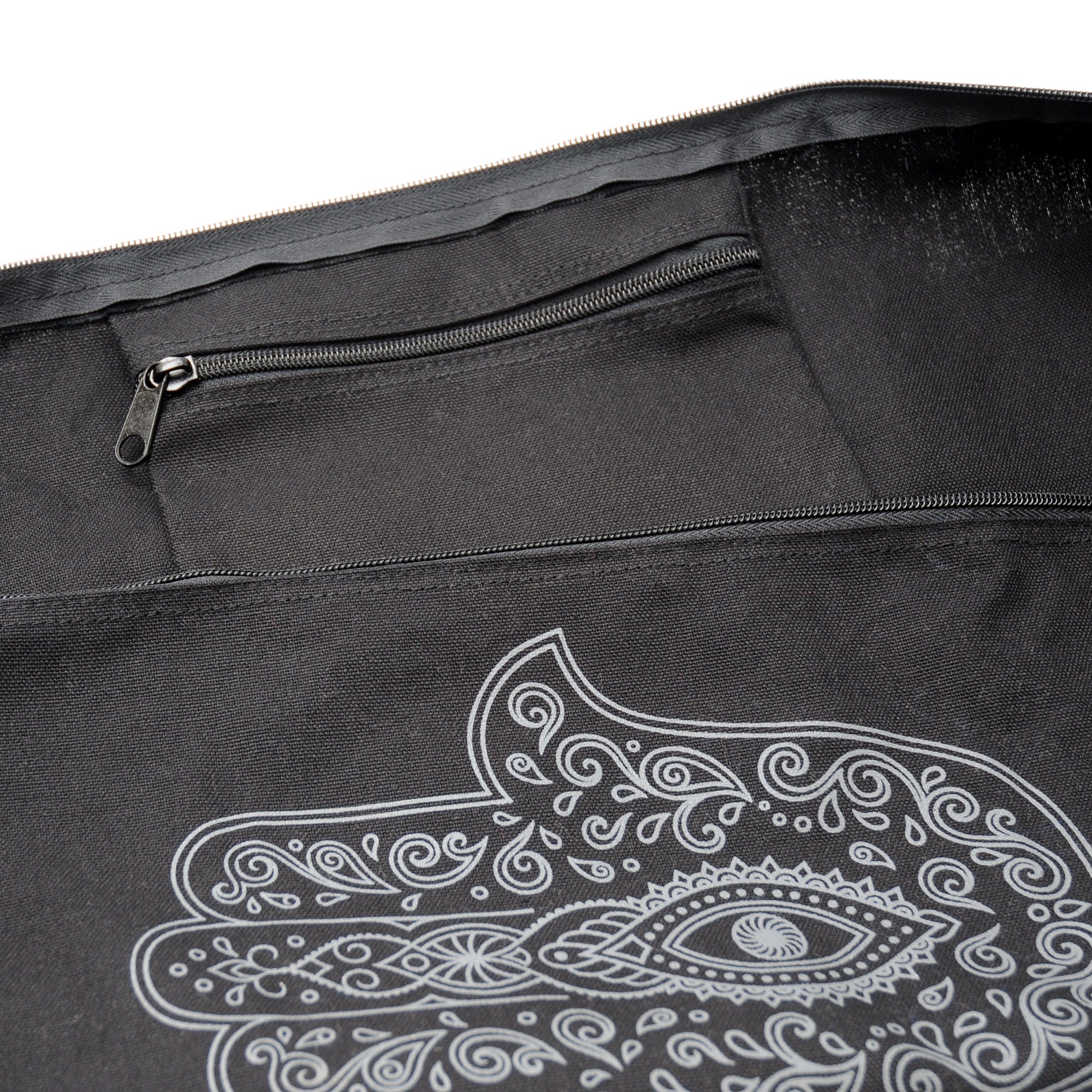 Yogatasche yogibag® basic - zip - cotton - art collection - 65 cm - hand of fatima - black - YOGISHOP