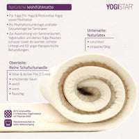 Yogamatte yogimat® natur - Schurwolle - umsäumt - YOGISHOP