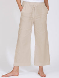 Yogahose - Christy beige mit Leinen - YOGISHOP
