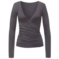 Wrap-Jacket - grau aubergine - YOGISHOP
