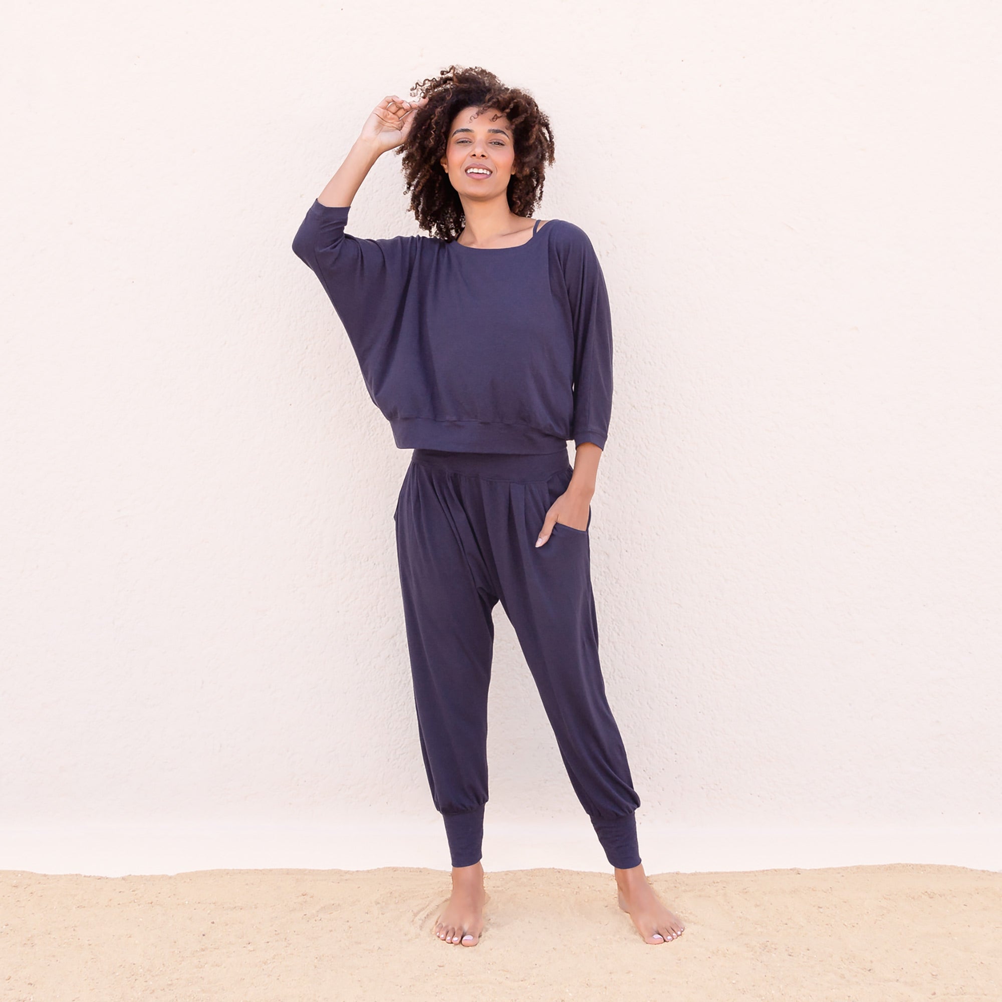 Yoga-Shirt 3/4 Frida nightblue - Onesize