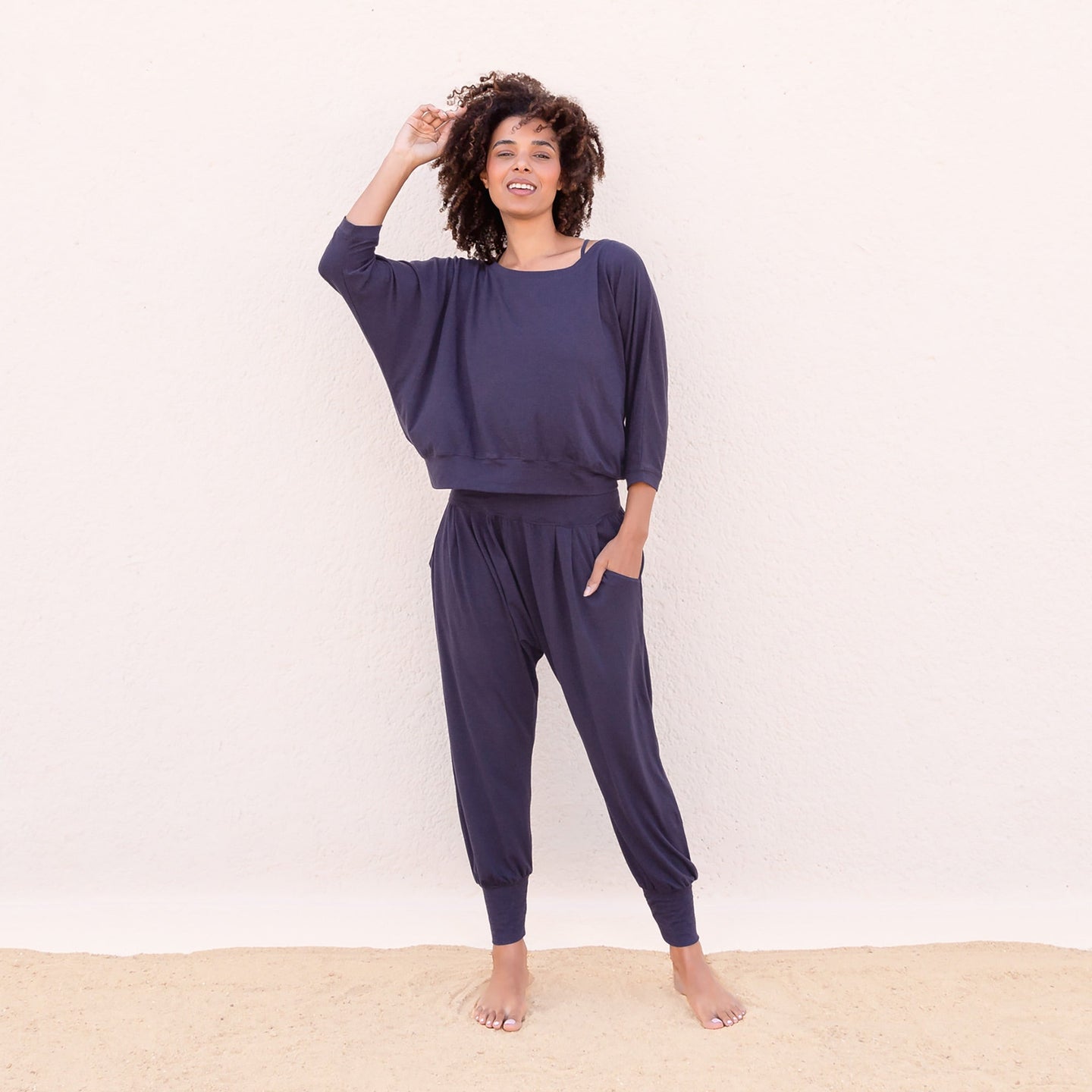 Yoga-Shirt 3/4 Frida nightblue - Onesize