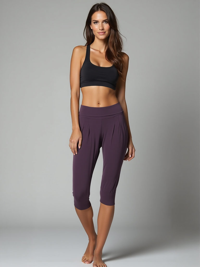 3/4 Pants "rheia" - velvet plum - YOGISHOP