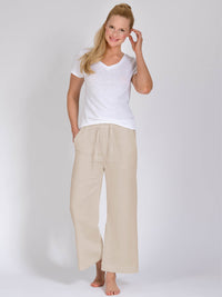 Yoga-Shirt - Celine weiß mit Leinen - YOGISHOP