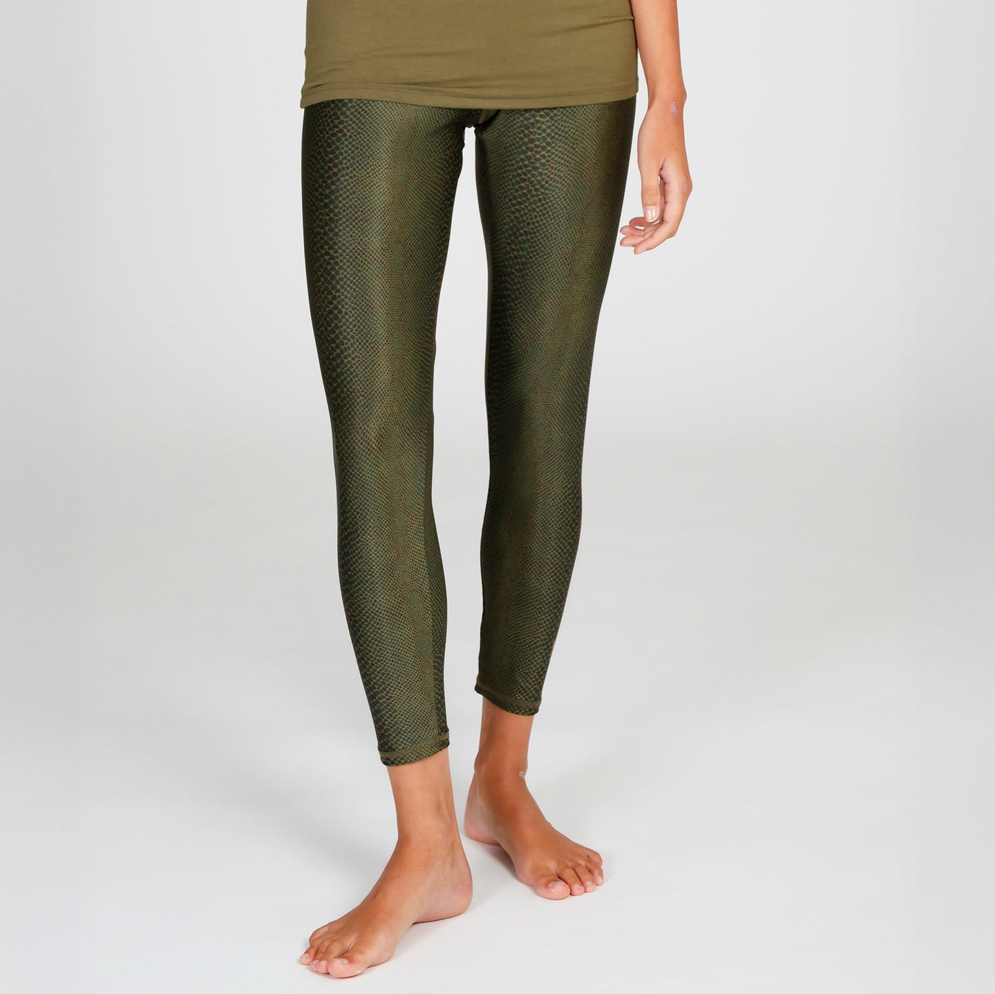Yoga-Leggings Lux - snake olive