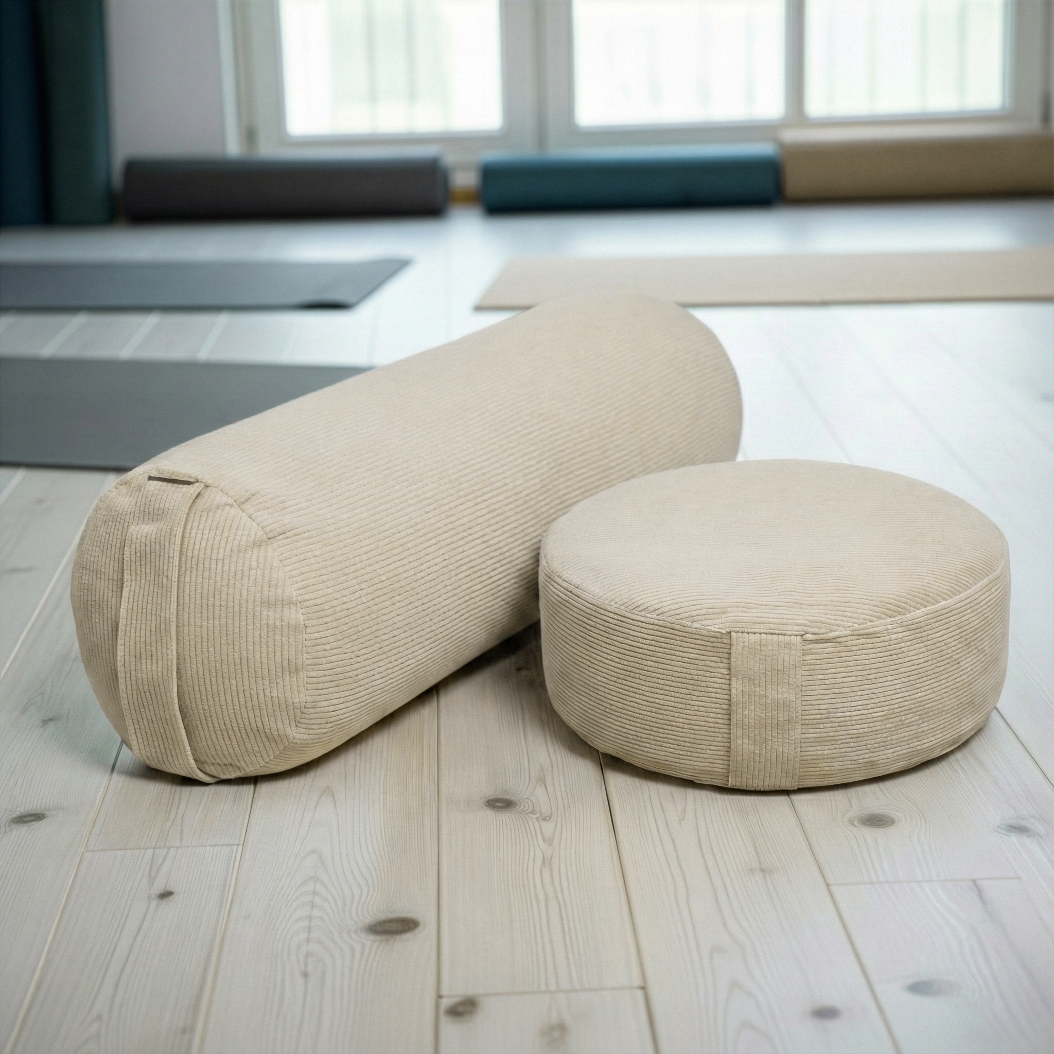 Yoga-Set Velvet (Meditationskissen Cord + Yoga-Bolster Yin Cord) - YOGISHOP