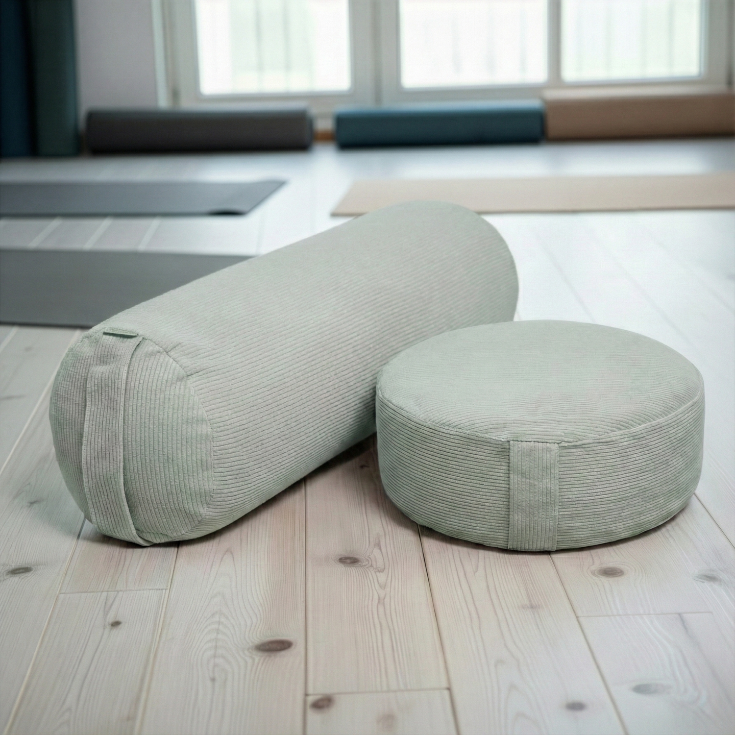 Yoga-Set Velvet (Meditationskissen Cord + Yoga-Bolster Yin Cord) - YOGISHOP