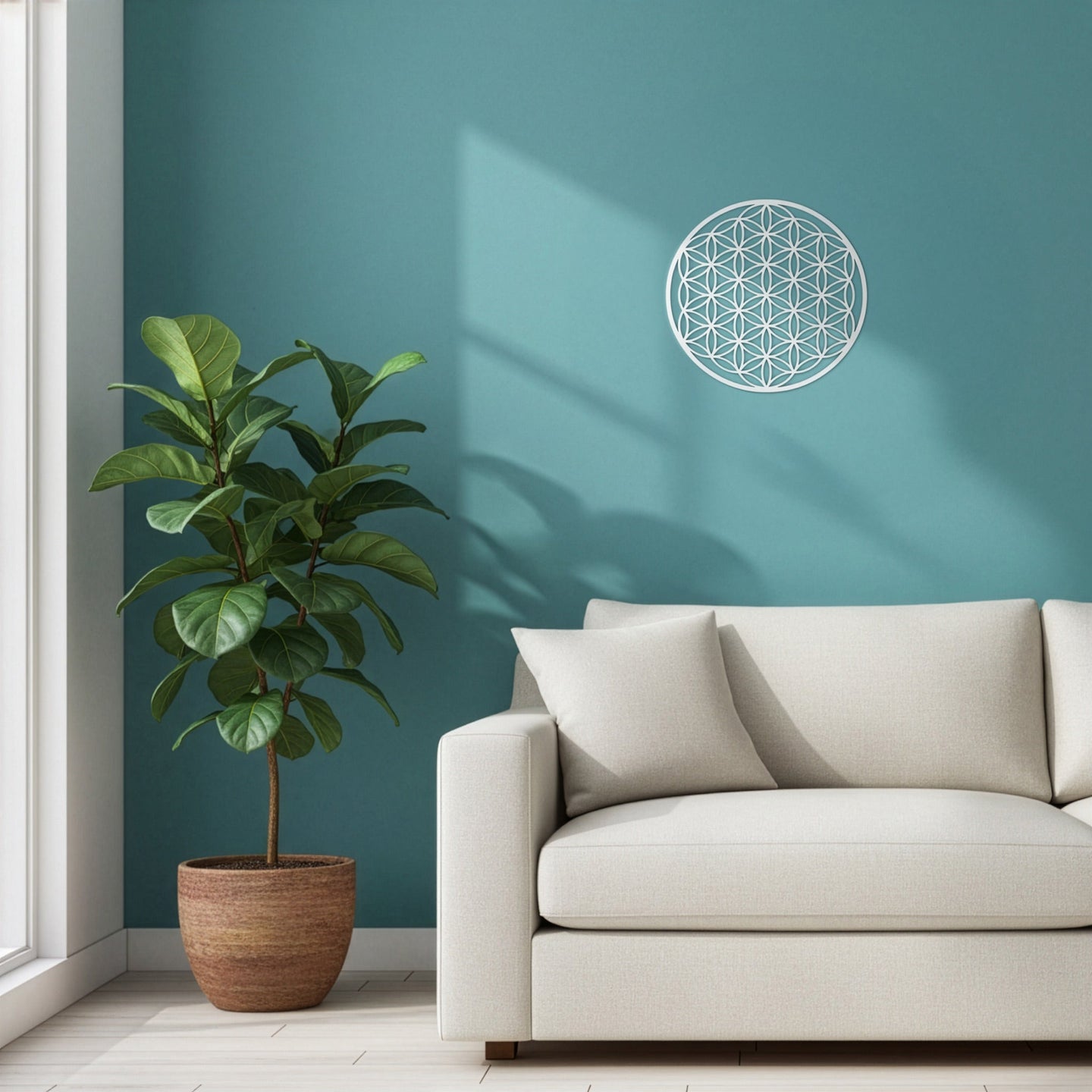 Blume des Lebens Wandschmuck aus Edelstahl - YOGISTAR