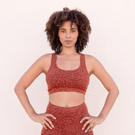 Yoga-Bra Gloria leopard - cinnamon - YOGISHOP