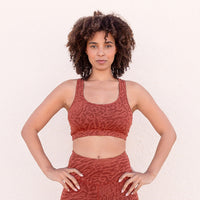 Yoga-Bra Gloria leopard - cinnamon - YOGISHOP