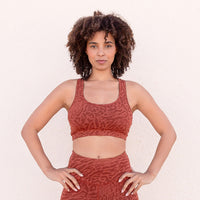 Yoga-Bra Gloria leopard - cinnamon