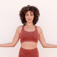 Yoga-Bra Gloria leopard - cinnamon