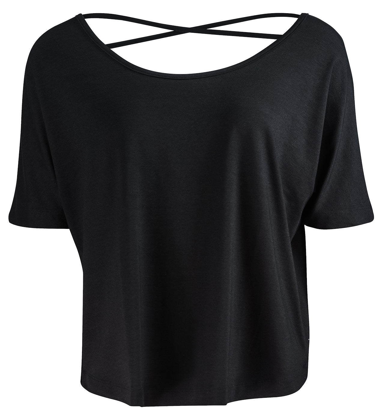 Yoga-T-Shirt "criss cross" - jet black - YOGISHOP