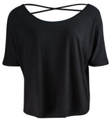 Yoga-T-Shirt "criss cross" - jet black - YOGISHOP