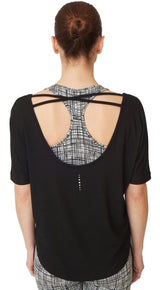 Yoga-T-Shirt "criss cross" - jet black - YOGISHOP