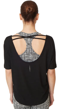 Yoga-T-Shirt "criss cross" - jet black - YOGISHOP