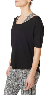 Yoga-T-Shirt "criss cross" - jet black - YOGISHOP