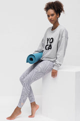 Yoga-Leggings Ganga 7/8 - mandala grey - YOGISHOP