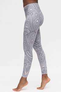 Yoga-Leggings Ganga 7/8 - mandala grey - YOGISHOP