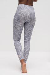 Yoga-Leggings Ganga 7/8 - mandala grey - YOGISHOP