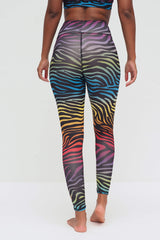 Yoga-Leggings Ganga 7/8 zebra - rainbow - YOGISHOP