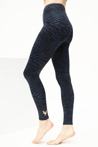 Yoga-Leggings Ganga 7/8 - zebra blue - YOGISHOP