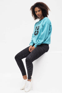 Yoga-Leggings Ganga 7/8 - zebra anthracite - YOGISHOP