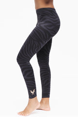 Yoga-Leggings Ganga 7/8 - zebra anthracite - YOGISHOP